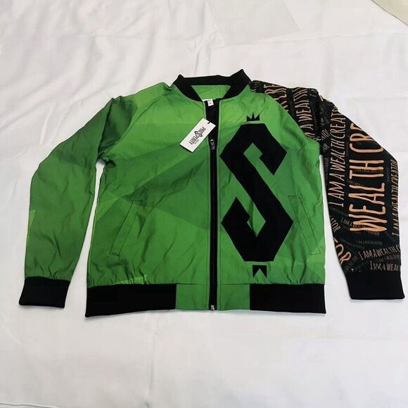 Prosperity Sz M WEALTH CREATOR Pro$Perity Casual Bomber Full Zip Jacket OOAK - Picture 2 of 16